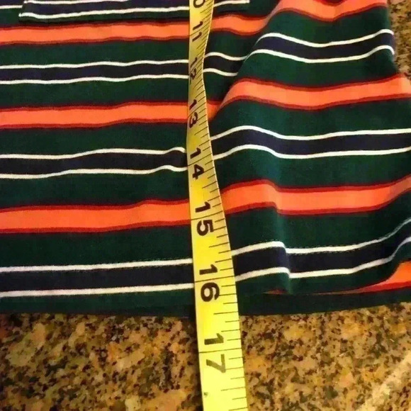 Forever 21 green orange white black striped crop top Small - Picture 5 of 6